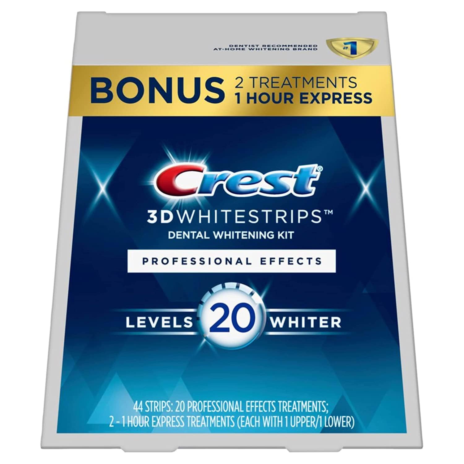 Crest 3D Whitestrips Professional Effects Whitestrip 3D White Teeth Whitening Strip Kit 44 Strips (22 Count Pack) Crest Teeth Whitening Strips Teeth Whitening Kit